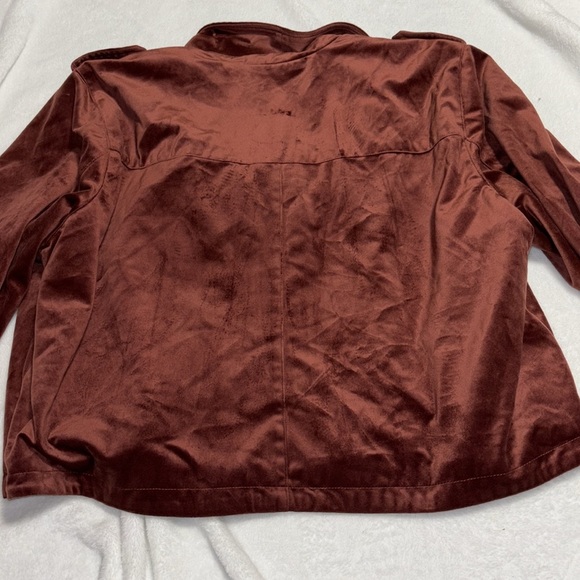 2X Copper Velvet jacket coat zip front short double breasted women's plus - Picture 3 of 5
